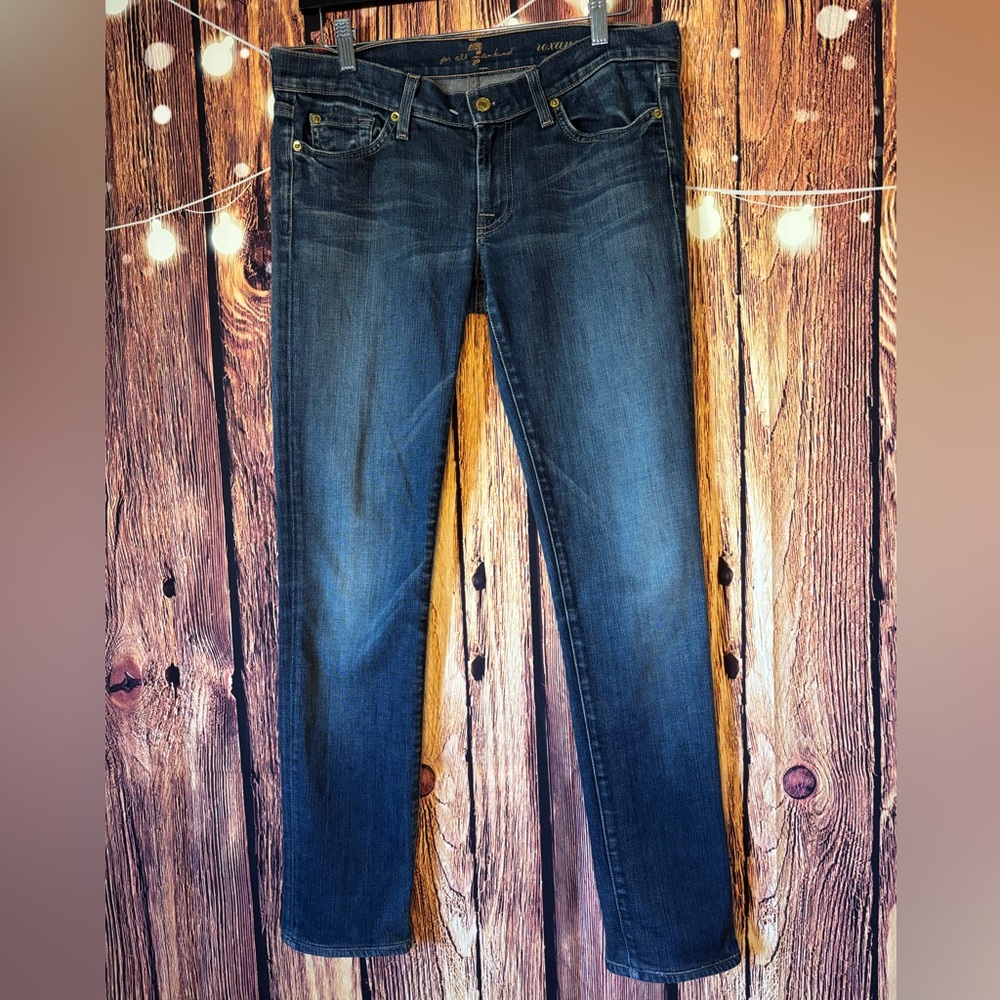 7 For All Mankind Dark Blue Skinny Jeans